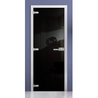 Дверь стеклянная фотопечать RAL 9005 матовое бесцветное