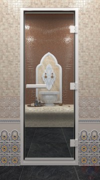 Стеклянная дверь для турецкой бани - Прозрачное