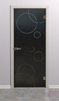 Дверь стеклянная межкомнатная Орбис - Стекло серое матовое