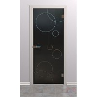 Дверь стеклянная межкомнатная Орбис - Стекло серое матовое
