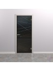Дверь стеклянная межкомнатная Лайн-2 - Стекло серое матовое