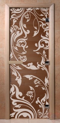Стеклянная дверь для сауны Ольха - стекло бронза Венеция
