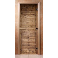 Стеклянная дверь для сауны - фотопечать А020