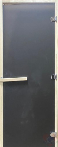 Стеклянная дверь для сауны осина - Графит Затмение