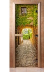 Стеклянная дверь для сауны - фотопечать А072