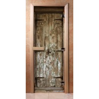 Стеклянная дверь для сауны - фотопечать А028