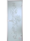 Стеклянная межкомнатная дверь Орхидея - Сатинато Белое