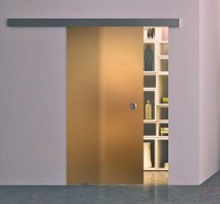 Одинарная раздвижная стеклянная дверь Лайт бронза - комплект