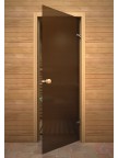 Стеклянный дверной блок для сауны 255 Сатинато Бронза