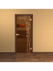 Стеклянная межкомнатная дверь Бамбук-02 - Стекло бронза прозрачное