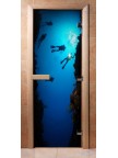 Стеклянная дверь для сауны - фотопечать А069