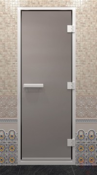 Стеклянная дверь для хамам - Сатин