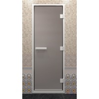 Стеклянная дверь для хамам - Сатин