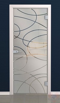 Дверь стеклянная межкомнатная Лента - Стекло матовое бесцветное