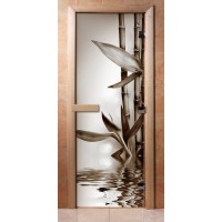 Стеклянная дверь для сауны - фотопечать А057