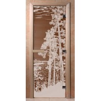 Стеклянная дверь для сауны Ольха - стекло бронза Рассвет