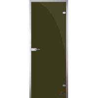 Дверь стеклянная межкомнатная триплекс Оливковый