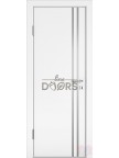 Дверь ДГ-506 Белый бархат с алюминиевой кромкой