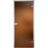 Дверь стеклянная межкомнатная Лайт - Сатинато Бронза