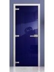 Стеклянная дверь фотопечать RAL 5002 матовое бесцветное