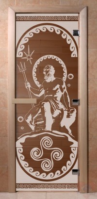 Стеклянная дверь для сауны Ольха - стекло бронза Посейдон