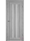 Дверь экошпон Line-2 Серый дуб - стекло белый сатин
