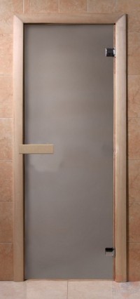 Стеклянная дверь для сауны Эконом - бесцветное матовое