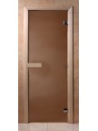 Дверной блок для бани стекло бронза матовая 6мм