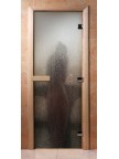 Стеклянная дверь для сауны - фотопечать А012