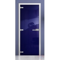 Дверь стеклянная фотопечать RAL 5002 матовое бесцветное