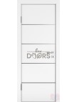 Дверь ДГ-505 Белый бархат с алюминиевой кромкой