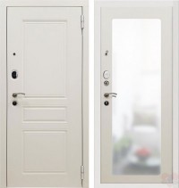 Дверь металлическая SD Prof-10 Троя Белая зеркало