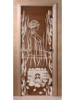 Стеклянная дверь для сауны Ольха - бронза Волшебный пар
