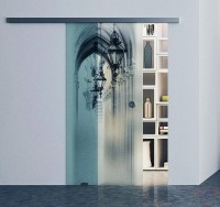 Одинарная раздвижная стеклянная дверь Аркада - комплект