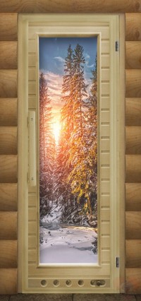 Дверь для сауны люкс - Зима