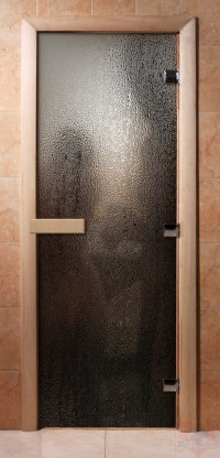 Стеклянная дверь для сауны - фотопечать А010