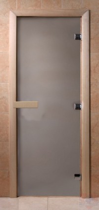 Стеклянная дверь для сауны осина - Сатин
