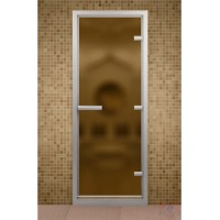 Стеклянная дверь для турецкой бани - Бронза матовое