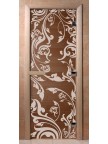 Стеклянная дверь для сауны Ольха - бронза Венеция