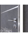 Дверь межкомнатная пвх ДГ-505 Бетон темный с алюминиевой кромкой
