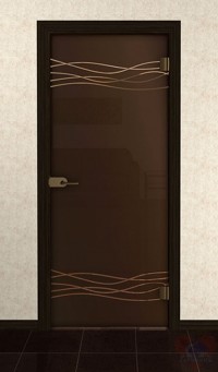 Дверь стеклянная межкомнатная Полла - Стекло бронза матовое