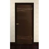 Дверь стеклянная межкомнатная Полла - Стекло бронза матовое