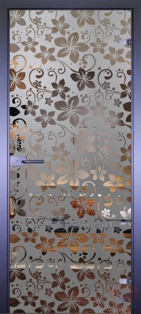 Дверь стеклянная межкомнатная Mirra - Обои цветы