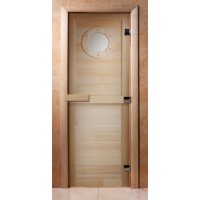 Стеклянная дверь для сауны - фотопечать А023
