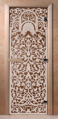 Стеклянная дверь для сауны Ольха - стекло бронза Флоренция