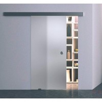 Одинарная раздвижная стеклянная дверь Лайт серое - комплект