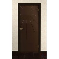 Дверь стеклянная межкомнатная Корона - Стекло бронза матовое