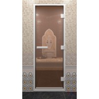 Стеклянная дверь для турецкой бани - Бронза прозрачное