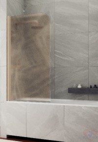 Стеклянная перегородка на ванную Classic поворотная стекло бронза матовая